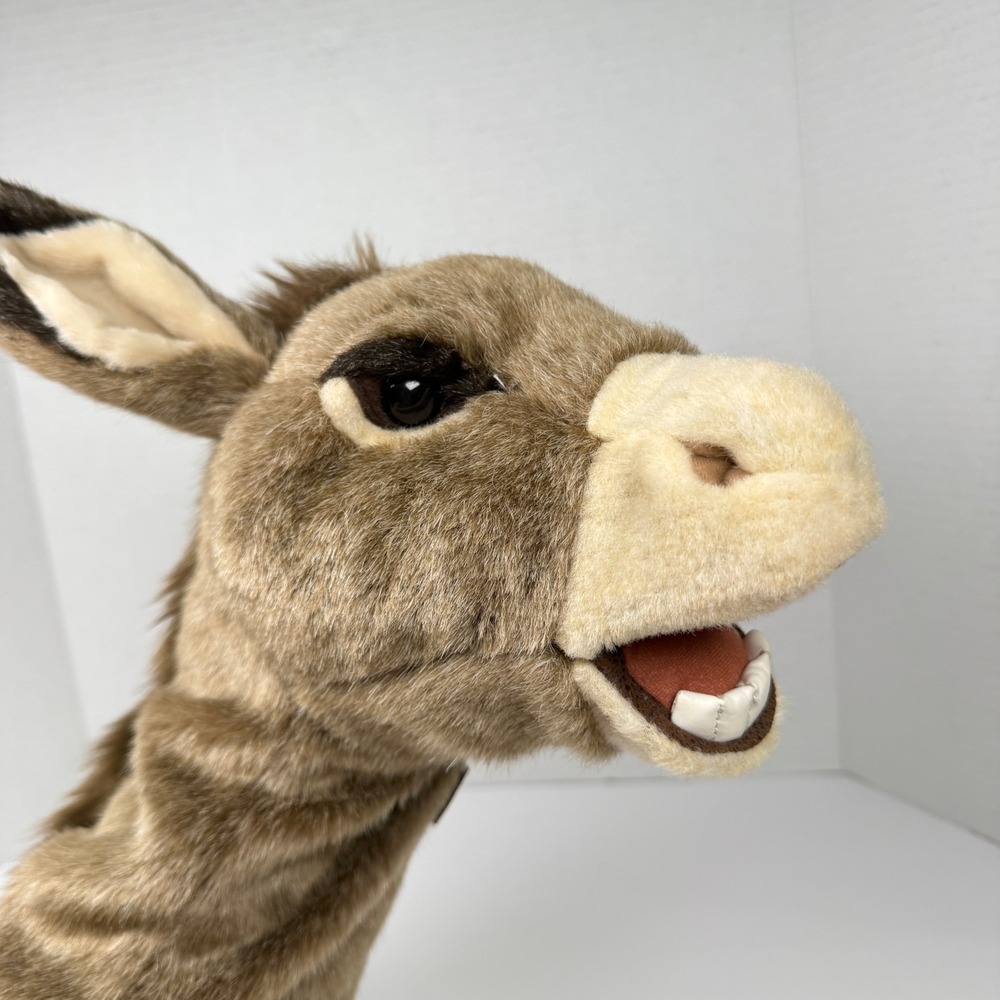 Folkmanis Donkey Hand stage Puppet  Brown Realistic Plush Toy